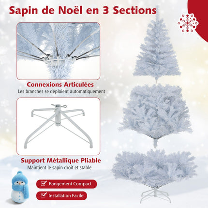 Artificial Christmas Tree 180cm, Pre-Lit 280 LED, Hinged