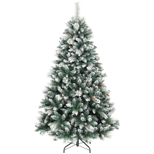Artificial Christmas Tree 180 cm, Snowy, 1000 Tips, 34 Cones