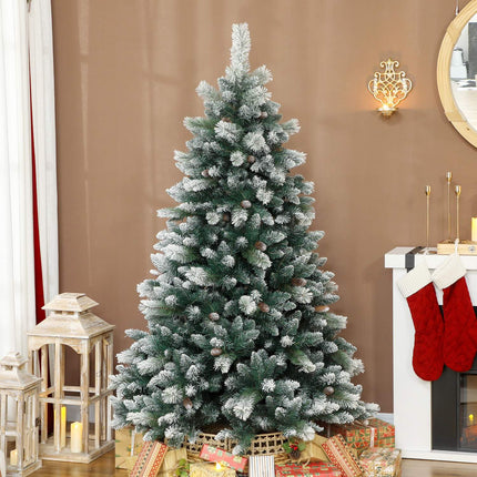 Artificial Christmas Tree 180 cm, Snowy, 1000 Tips, 34 Cones