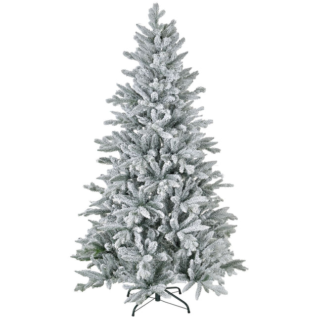 Artificial Christmas Tree, 180cm, Snowy Branches, Metal Stand