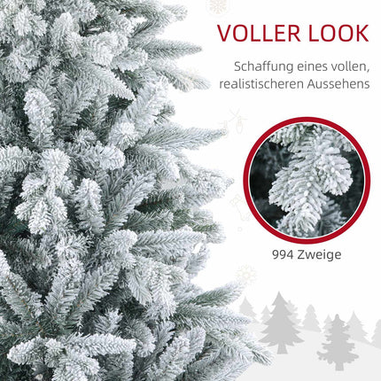 Artificial Christmas Tree, 180cm, Snowy Branches, Metal Stand