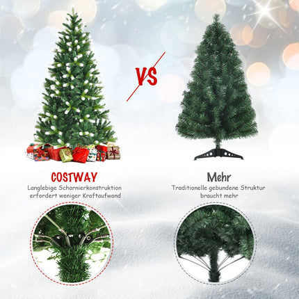 Artificial Christmas Tree 180 cm, White Tips, Metal Stand