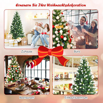 Artificial Christmas Tree 180 cm, White Tips, Metal Stand