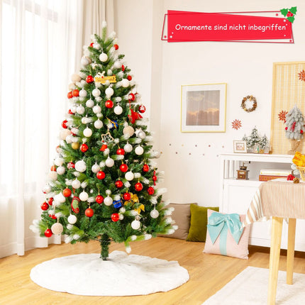 Artificial Christmas Tree 180 cm, White Tips, Metal Stand