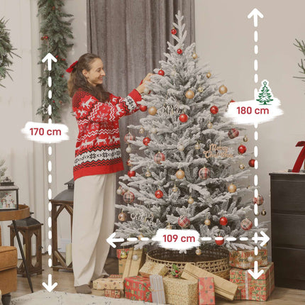 Artificial Christmas Tree 180 cm with Snow, 1976 Tips