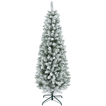 Artificial Christmas Tree, 183 cm, Slim with Snow Effect