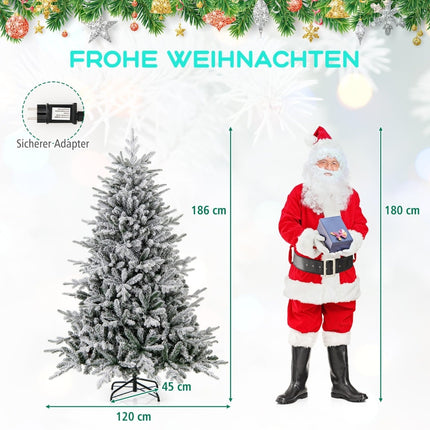 Artificial Christmas Tree, 186cm, 260 LED Lights, 8 Modes