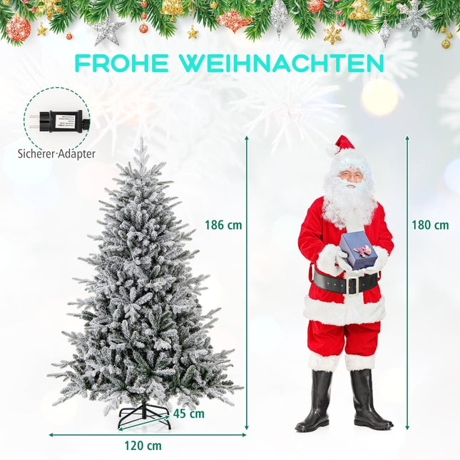 Artificial Christmas Tree, 186cm, 260 LED Lights, 8 Modes