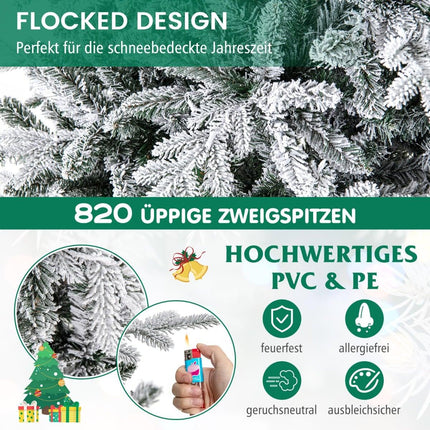 Artificial Christmas Tree, 186cm, 260 LED Lights, 8 Modes
