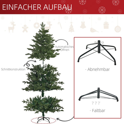 6ft Artificial Christmas Tree - PVC/PE, Metal Stand