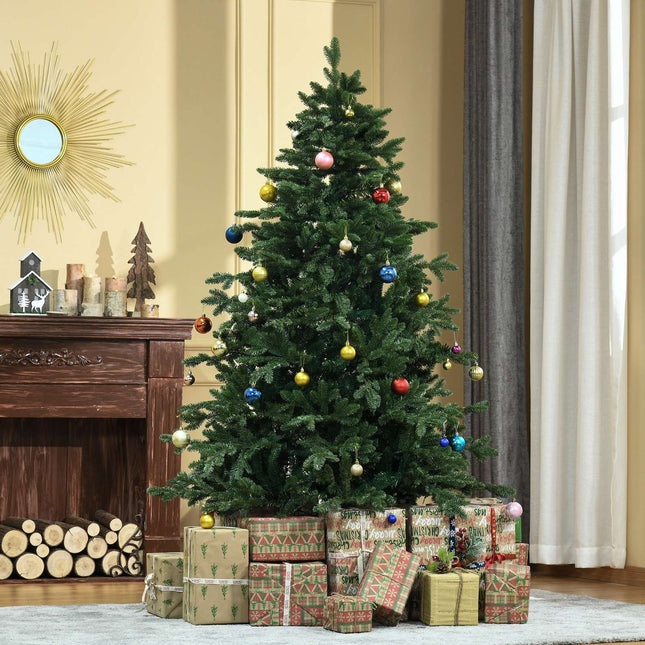 6ft Artificial Christmas Tree - PVC/PE, Metal Stand