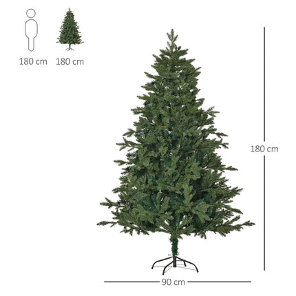 6ft Artificial Christmas Tree - PVC/PE, Metal Stand