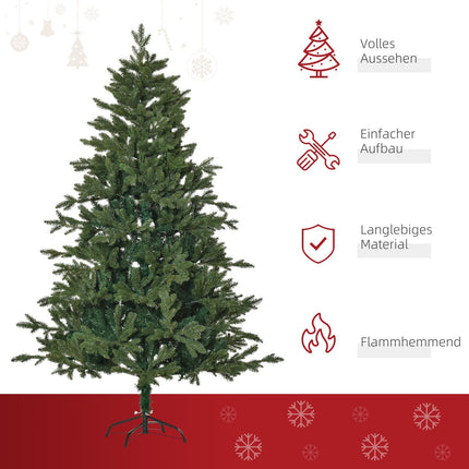 6ft Artificial Christmas Tree - PVC/PE, Metal Stand