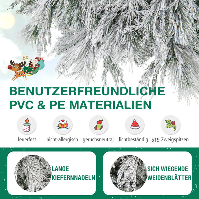 Artificial Christmas Tree 192cm, Hinged, 250 Warm White LEDs