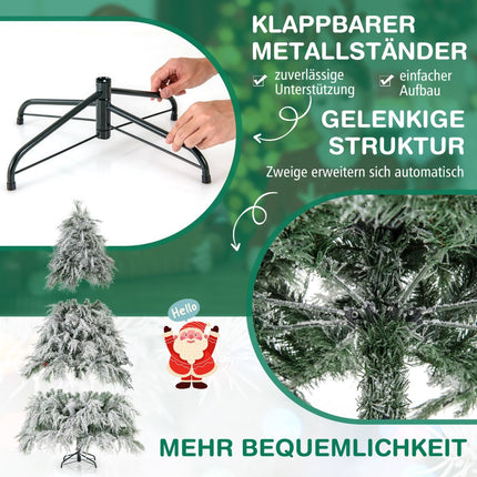 Artificial Christmas Tree 192cm, Hinged, 250 Warm White LEDs