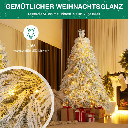 Artificial Christmas Tree 192cm, Hinged, 250 Warm White LEDs