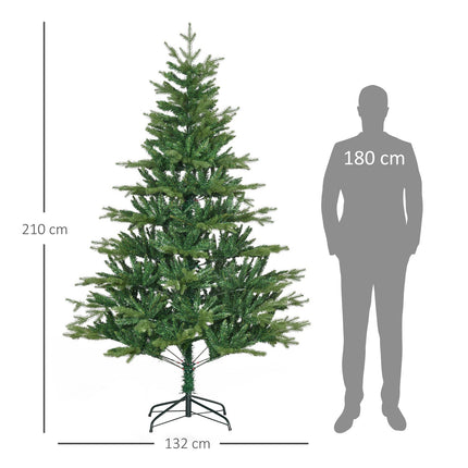 210 cm artificial Christmas tree, flame retardant, green