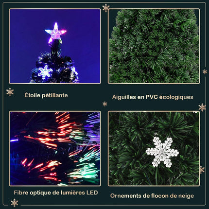Artificial Christmas Tree 210 cm, 40 LED Lights, Stand