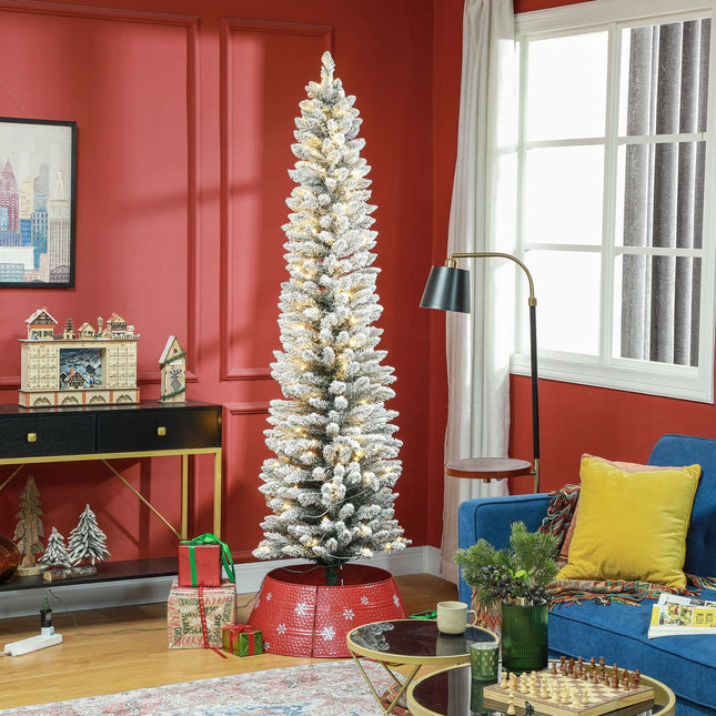 210 cm artificial Christmas tree with LED lights, green/white
