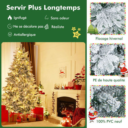 Artificial Christmas Tree 210 cm, Pre-Lit 300 Warm LEDs