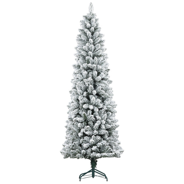 Artificial Christmas Tree, 210cm, Slim Design, Snow-Covered