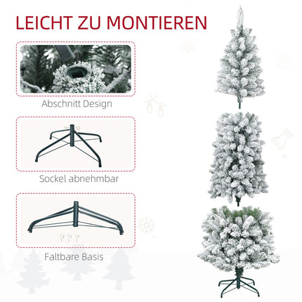 Artificial Christmas Tree, 210cm, Slim Design, Snow-Covered