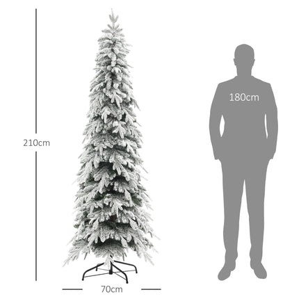 Artificial Christmas Tree 210 cm with Snow and 800 Branches