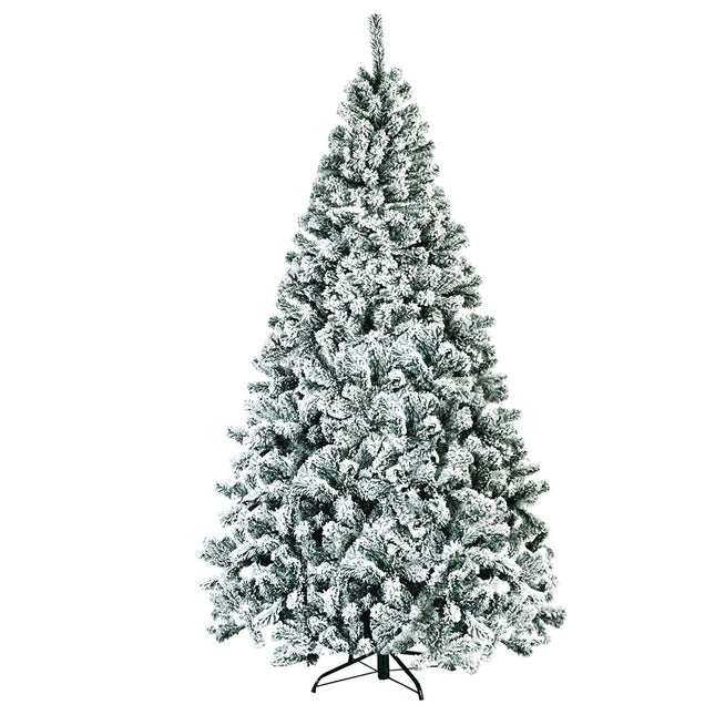 Artificial Christmas Tree, 225cm, Snowy, Metal Stand