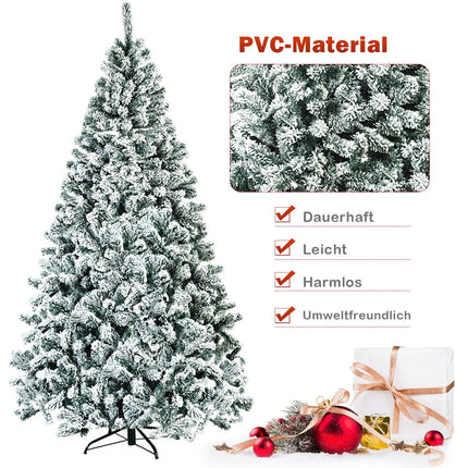 Artificial Christmas Tree, 225cm, Snowy, Metal Stand