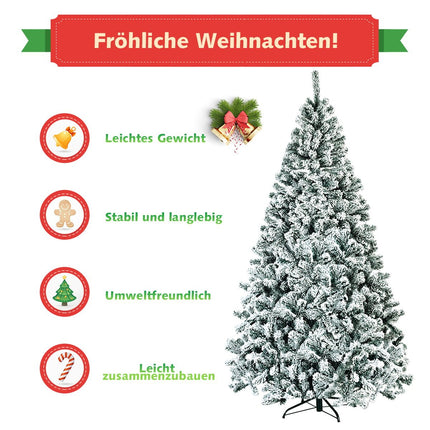 Artificial Christmas Tree, 225cm, Snowy, Metal Stand