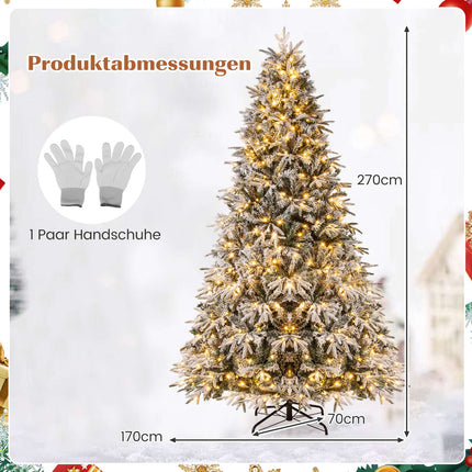 Artificial Christmas Tree 270 cm, Snow-Flocked, 600 LED