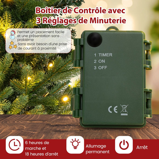 Artificial Christmas Tree 90cm, 50 LED Timer, Linen Base