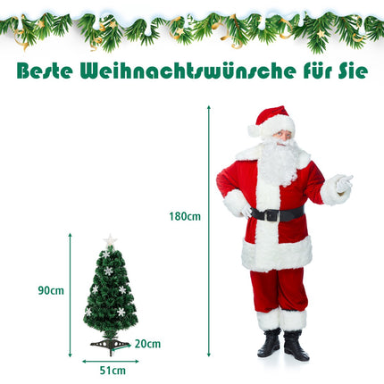 Artificial Christmas Tree 90 cm, Fiber Optic, 12 LED Stars