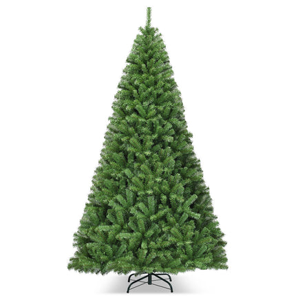 Artificial Christmas Tree, 9 Ft PVC, Hinged, Metal Stand