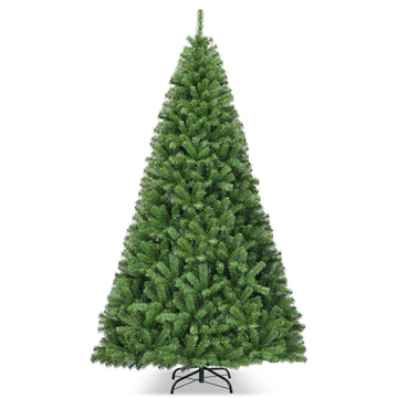 Artificial Christmas Tree, 9 Ft PVC, Hinged, Metal Stand