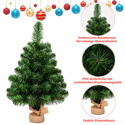 Artificial Christmas Tree, PVC Needles, 60cm, Cement Base