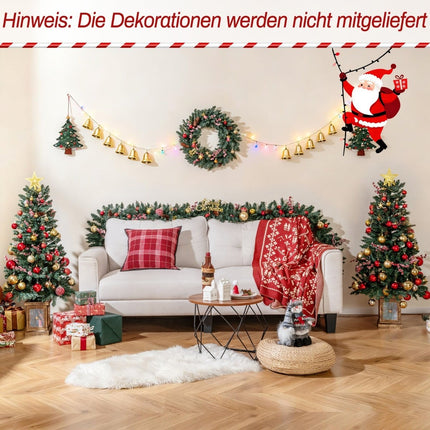 Artificial Christmas Tree Set with Garland & Wreath, 4-Piece