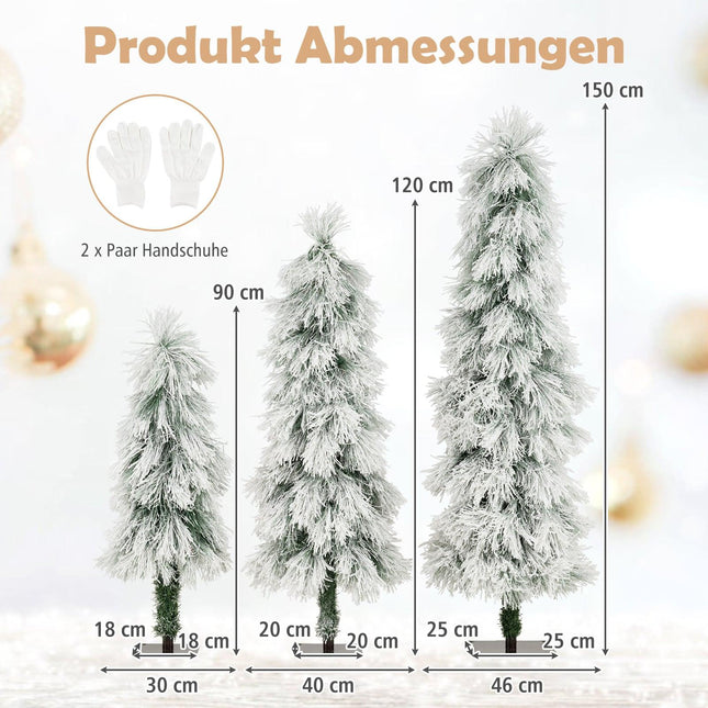 Artificial Christmas Tree Set with Lights, 90-150 cm, Snow-Tipped