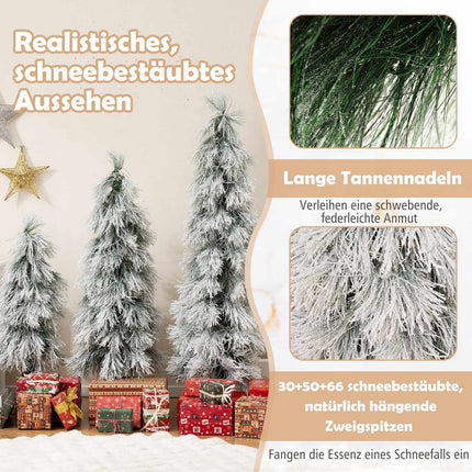 Artificial Christmas Tree Set with Lights, 90-150 cm, Snow-Tipped