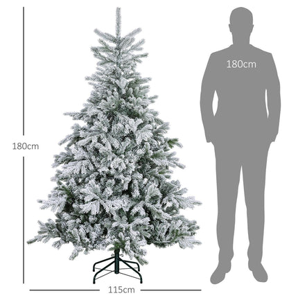 Artificial Christmas Tree, Snowy Branches, 180 cm, Green