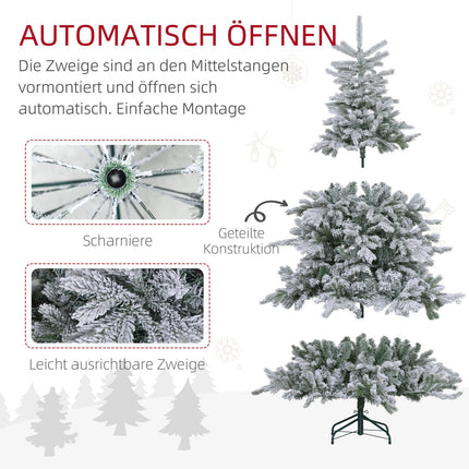 Artificial Christmas Tree, Snowy Branches, 180 cm, Green