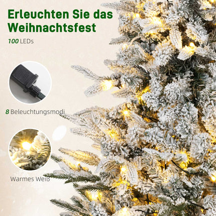 Artificial Christmas Tree, Snowy Look, 100 LEDs, 8 Modes