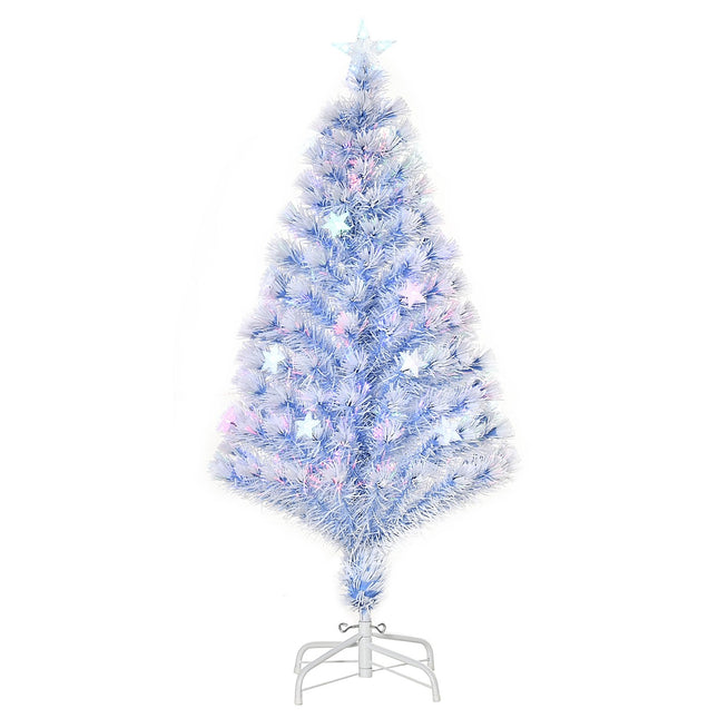 White & Blue Christmas tree, 120 cm, PVC with 3 LED lights