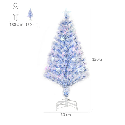 White & Blue Christmas tree, 120 cm, PVC with 3 LED lights