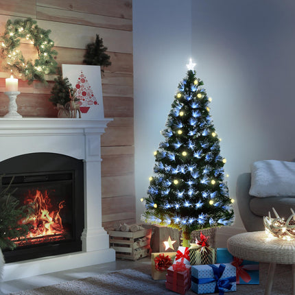 Artificial Christmas tree with remote control LED, 150cm, Green/White