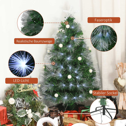 Artificial Christmas tree with remote control LED, 150cm, Green/White