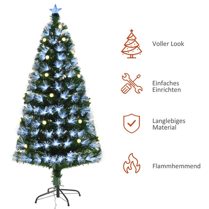 Artificial Christmas tree with remote control LED, 150cm, Green/White