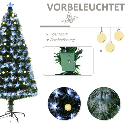 Artificial Christmas tree with remote control LED, 150cm, Green/White