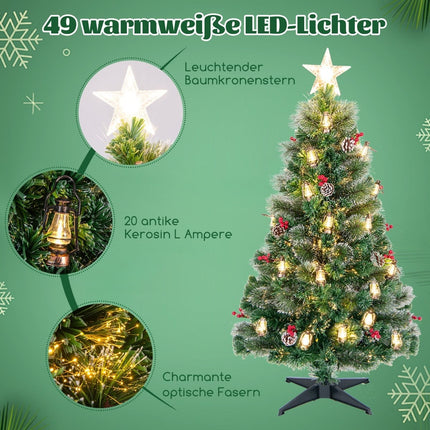 Artificial Christmas Tree with LED Lights, 150 cm, PVC