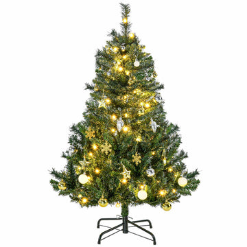 Artificial Christmas Tree with LEDs, 120 cm, Green